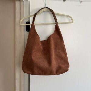 Suede Shoulder Tote Bag